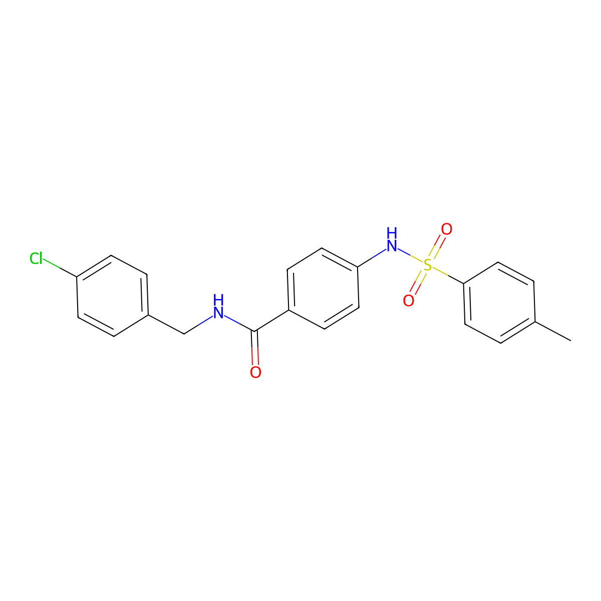 N-[(4-chlorophenyl)methyl]-4-[(4-methylphenyl)sulfonylamino]benzamide molecular structure, CAS 825656-39-1
