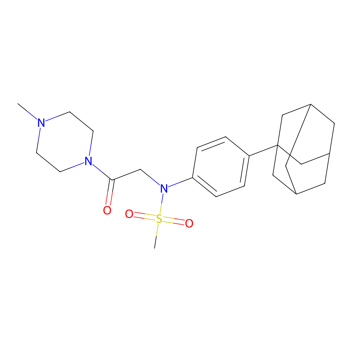 N-[4-(1-adamantyl)phenyl]-N-[2-(4-methylpiperazin-1-yl)-2-oxoethyl]methanesulfonamide molecular structure, CAS 825656-41-5