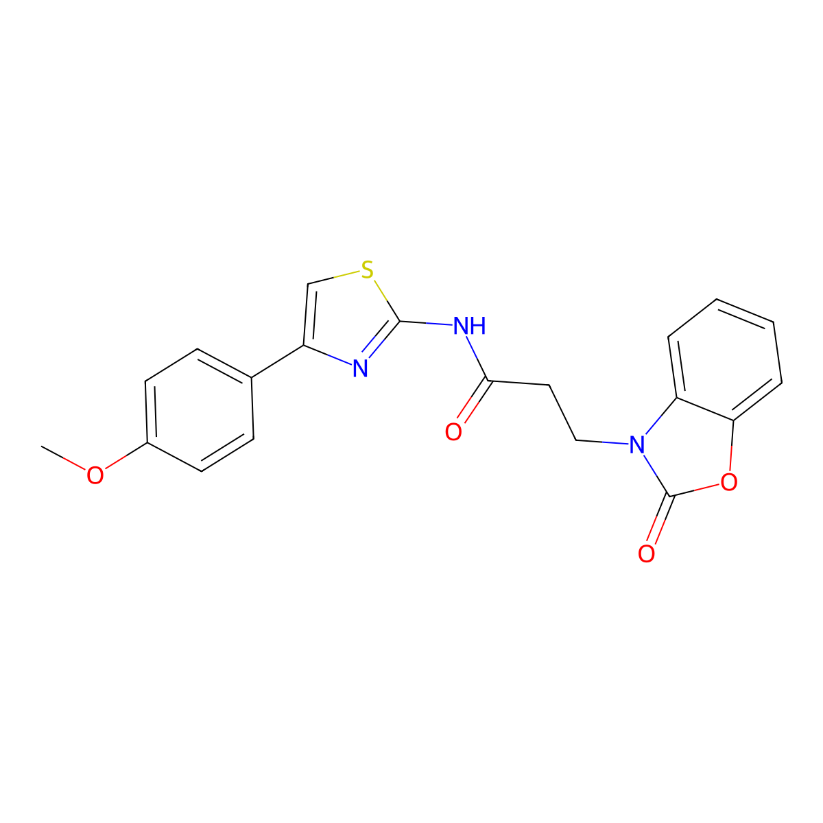 N-[4-(4-methoxyphenyl)-1,3-thiazol-2-yl]-3-(2-oxo-1,3-benzoxazol-3-yl)propanamide molecular structure, CAS 825656-66-4