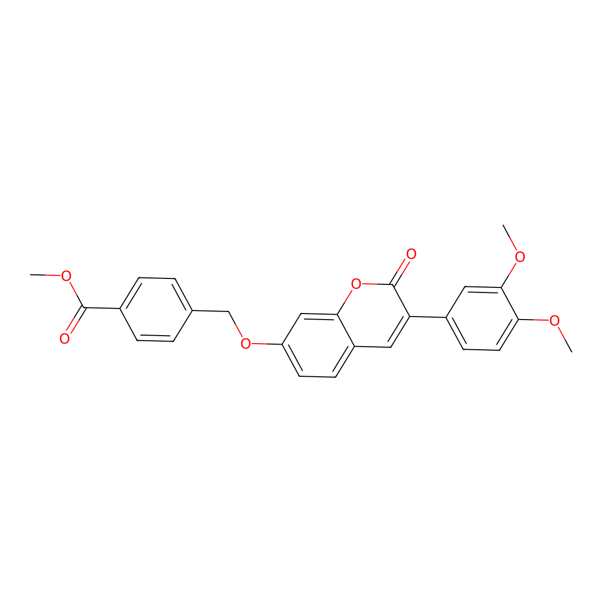 methyl 4-({[3-(3,4-dimethoxyphenyl)-2-oxo-2H-chromen-7-yl]oxy}methyl)benzoate molecular structure, CAS 825656-75-5