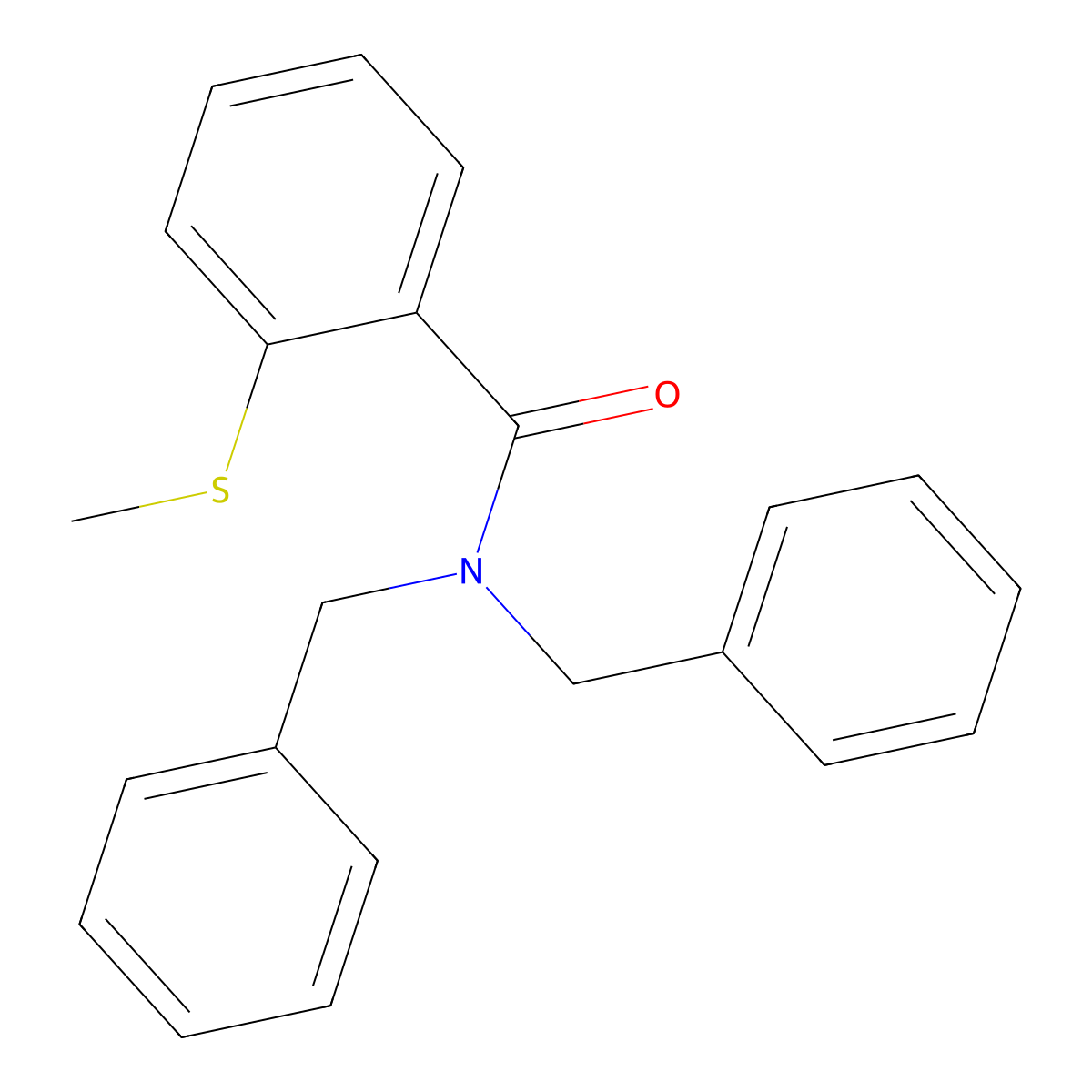 N,N-dibenzyl-2-(methylsulfanyl)benzamide molecular structure, CAS 825656-81-3