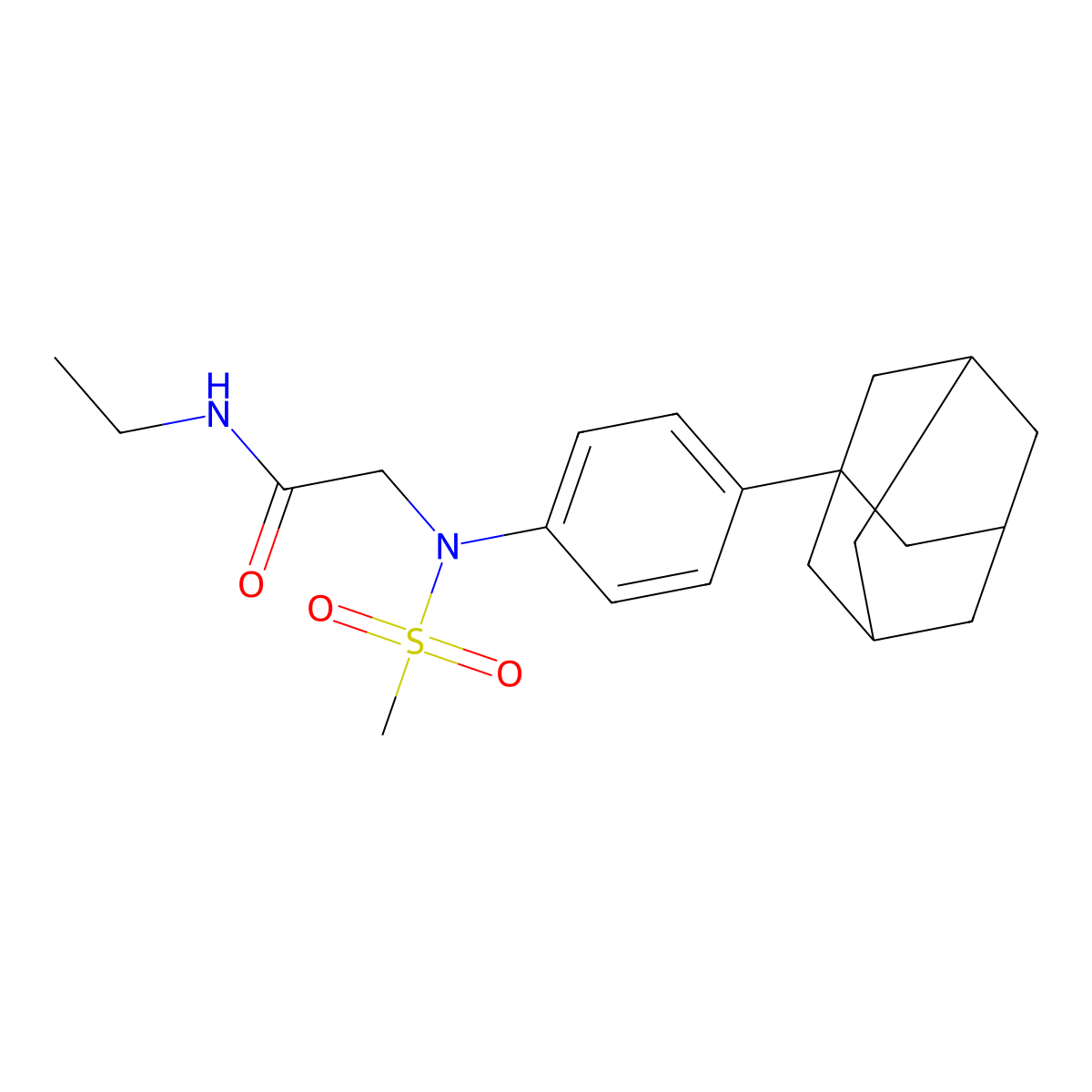 2-[4-(1-adamantyl)(methylsulfonyl)anilino]-N-ethylacetamide molecular structure, CAS 825656-91-5