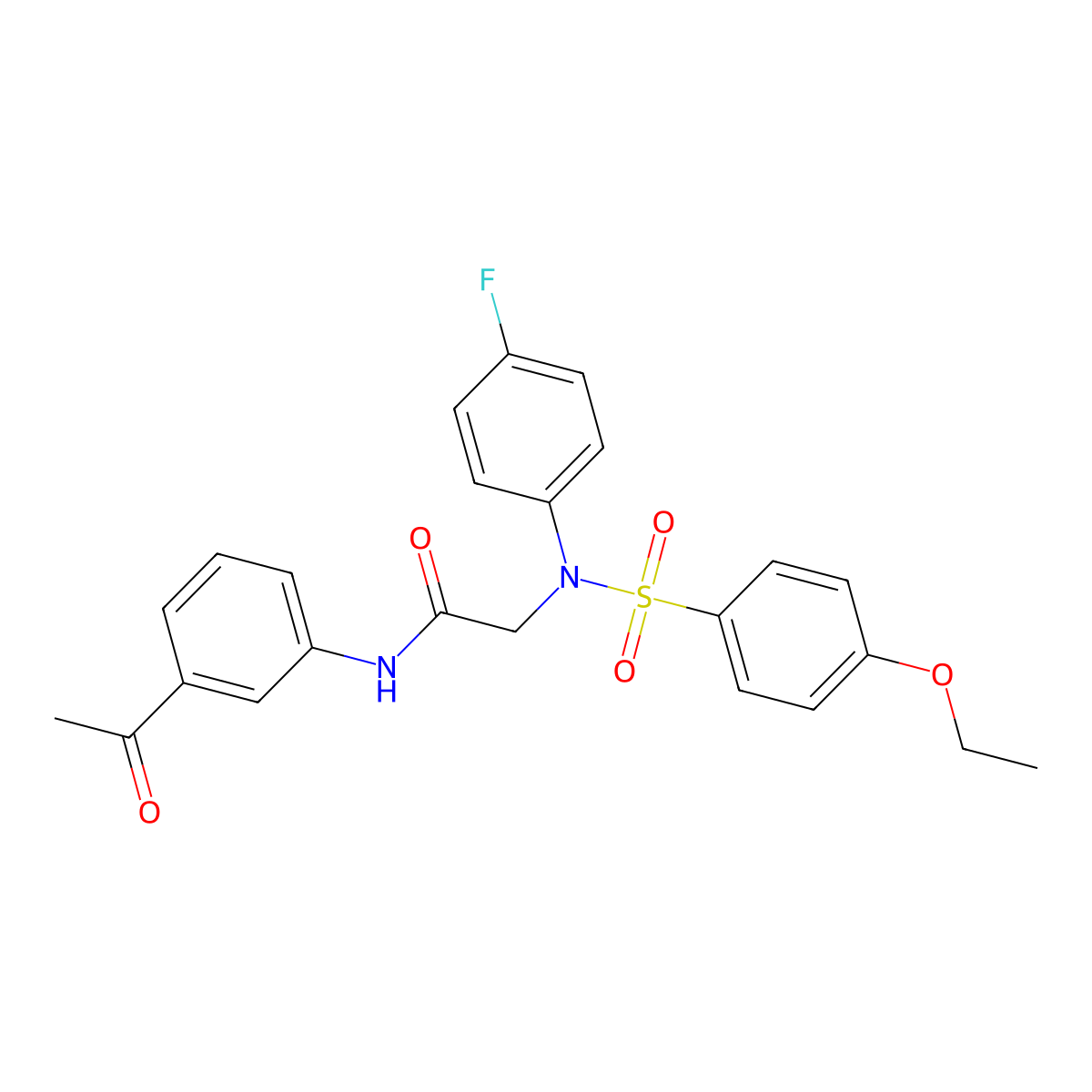 N-(3-acetylphenyl)-2-(N-(4-ethoxyphenyl)sulfonyl-4-fluoroanilino)acetamide molecular structure, CAS 825657-35-0