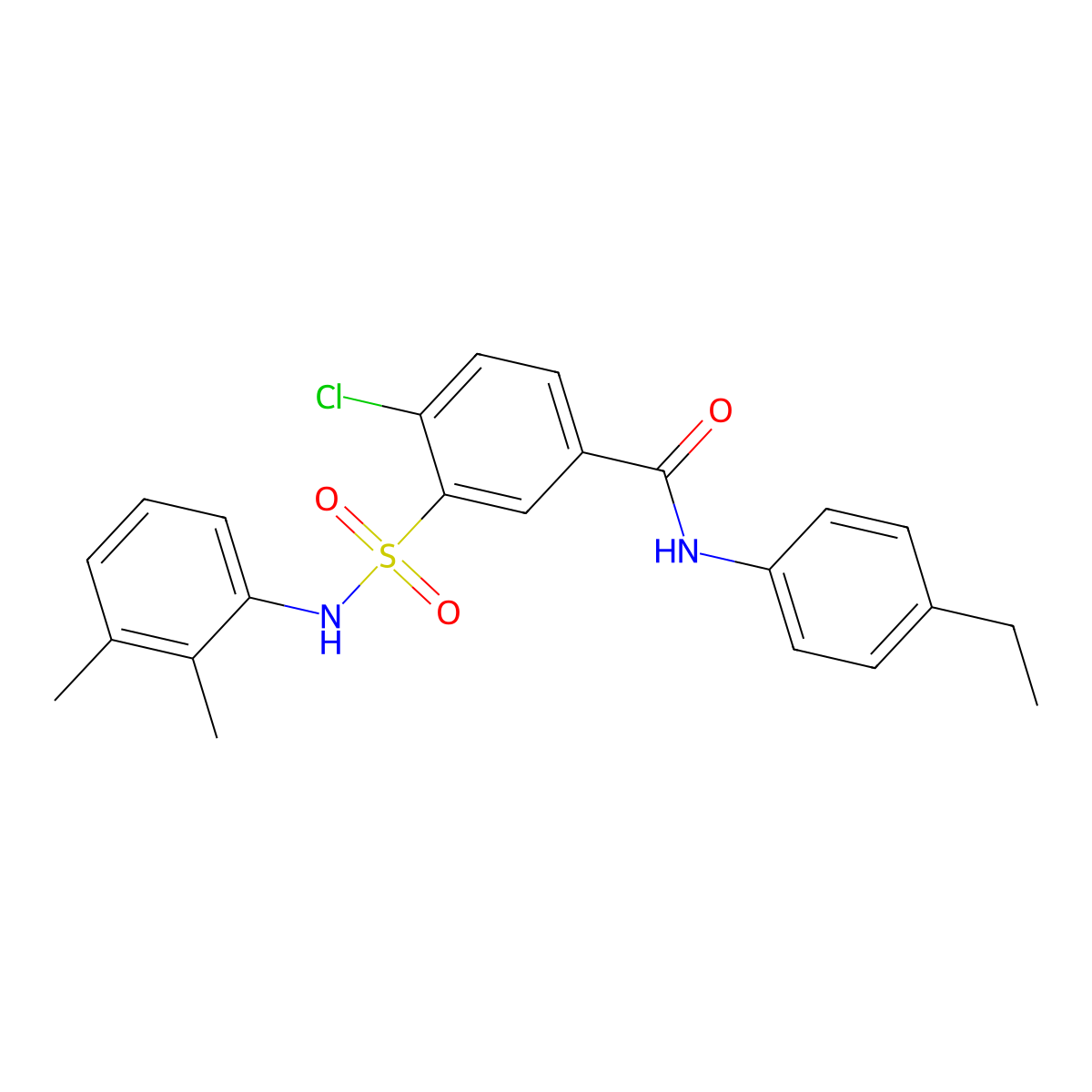 4-chloro-3-[(2,3-dimethylphenyl)sulfamoyl]-N-(4-ethylphenyl)benzamide molecular structure, CAS 825657-42-9