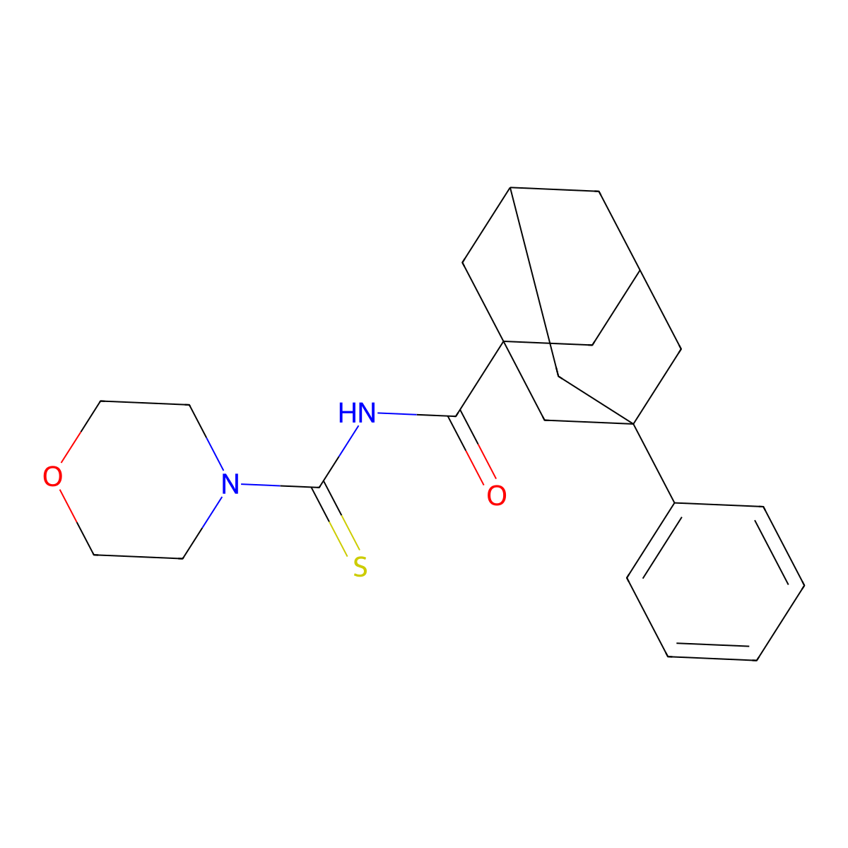 N-(morpholine-4-carbothioyl)-3-phenyladamantane-1-carboxamide molecular structure, CAS 825657-48-5