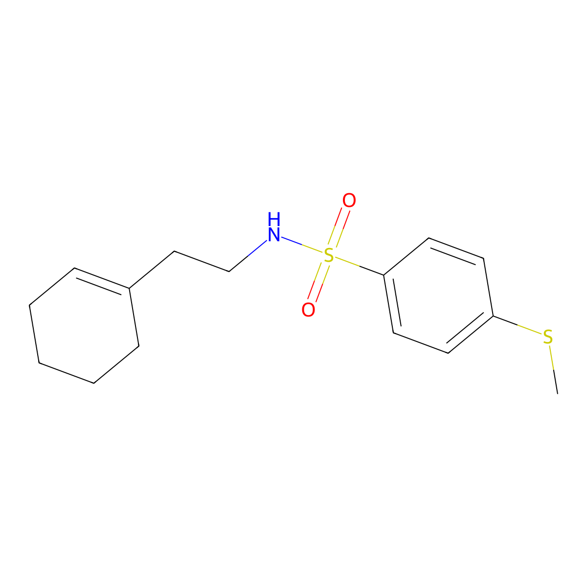N-[2-(cyclohexen-1-yl)ethyl]-4-methylsulfanylbenzenesulfonamide molecular structure, CAS 825658-03-5