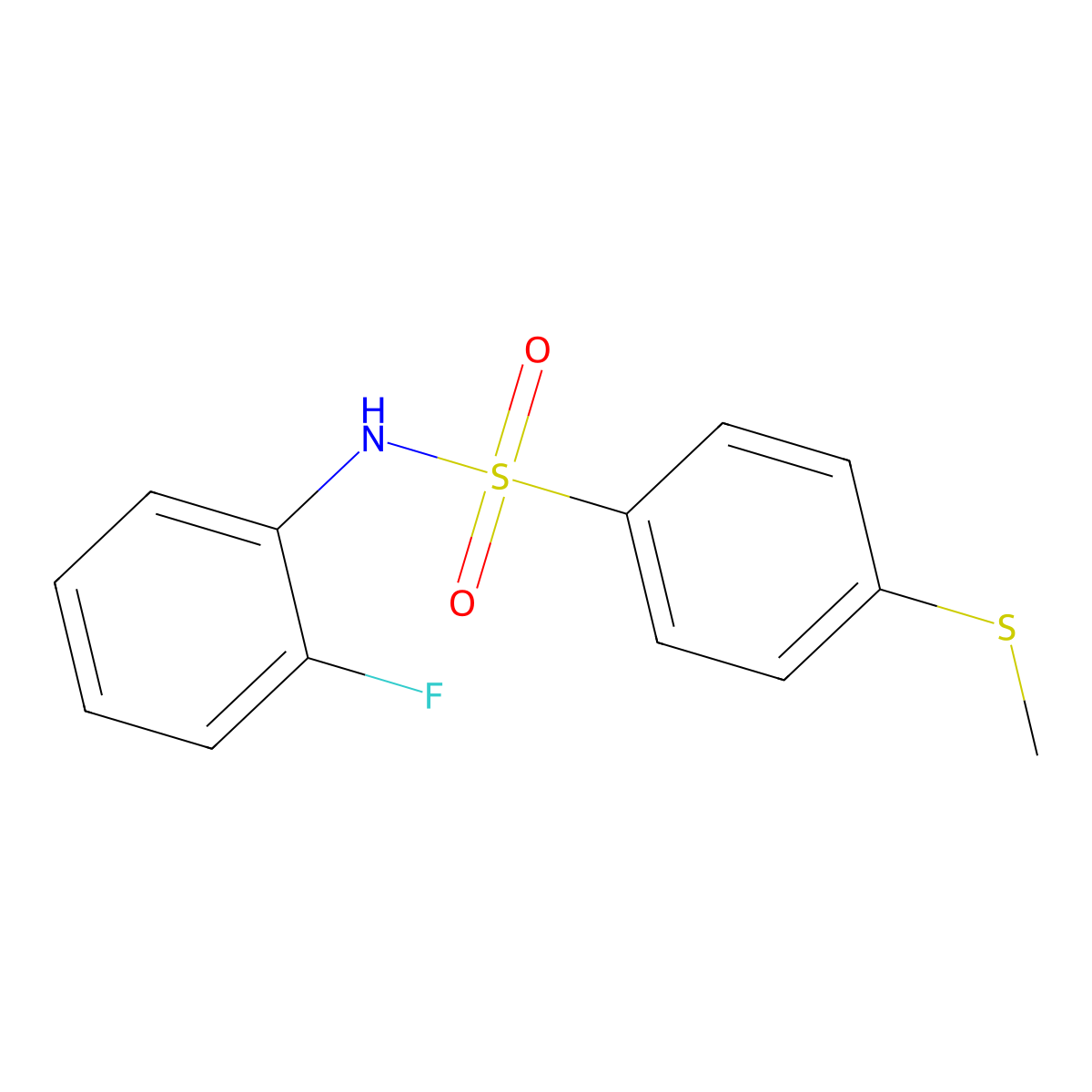 N-(2-fluorophenyl)-4-methylsulfanylbenzenesulfonamide molecular structure, CAS 825658-05-7