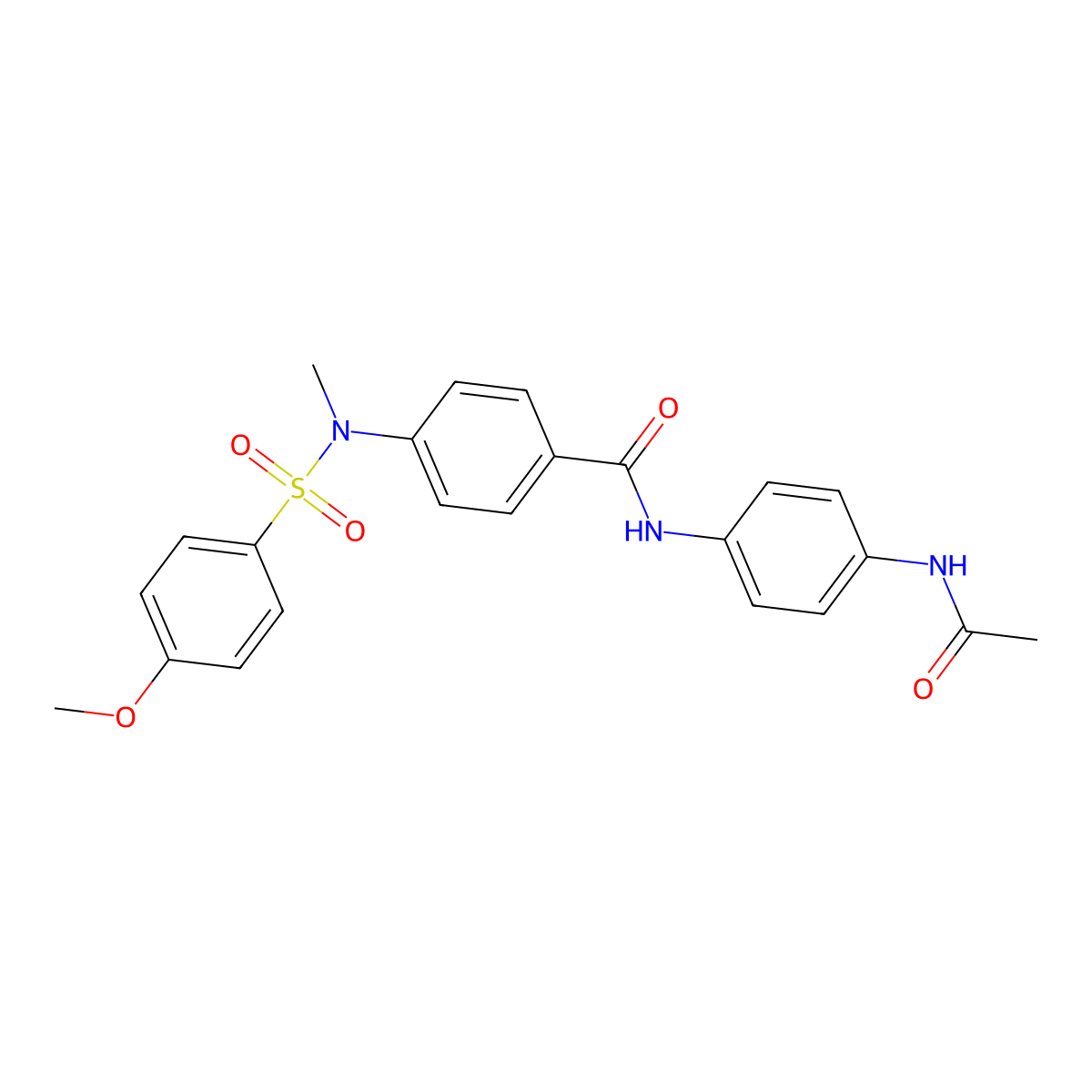 N-(4-acetamidophenyl)-4-[(4-methoxyphenyl)sulfonyl-methylamino]benzamide molecular structure, CAS 825658-30-8