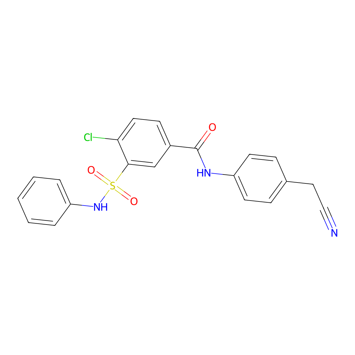 4-chloro-N-[4-(cyanomethyl)phenyl]-3-(phenylsulfamoyl)benzamide molecular structure, CAS 825658-91-1