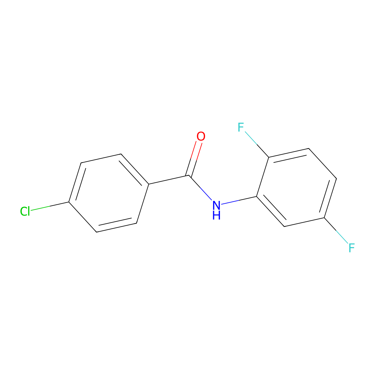 4-chloro-N-(2,5-difluorophenyl)benzamide molecular structure, CAS 825659-03-8