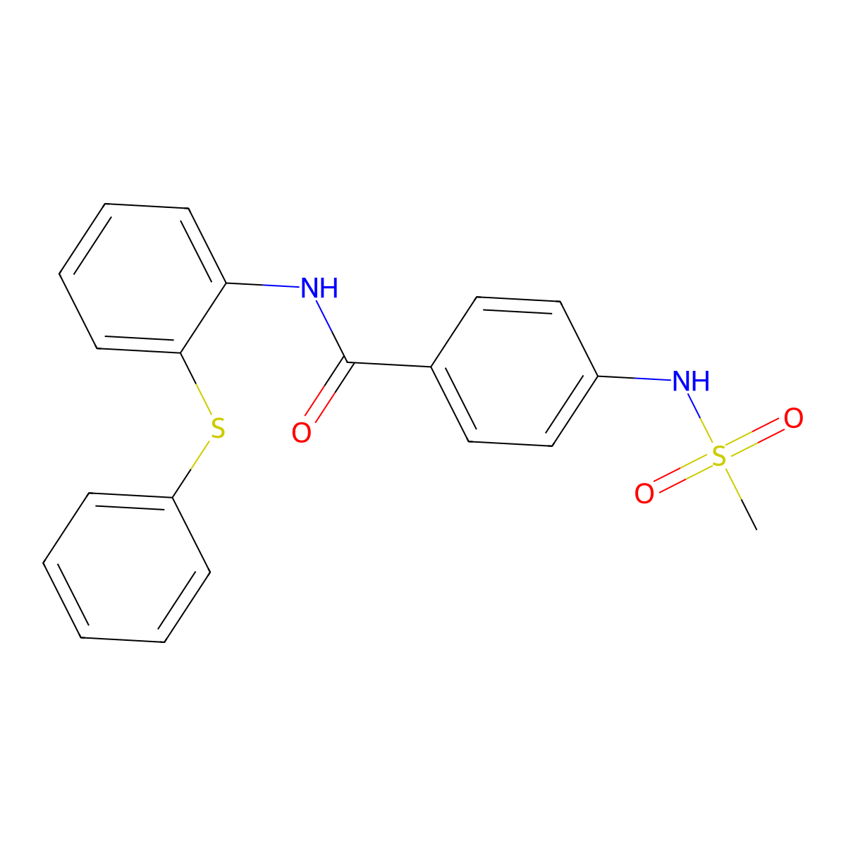 4-(methanesulfonamido)-N-(2-phenylsulfanylphenyl)benzamide molecular structure, CAS 825659-08-3