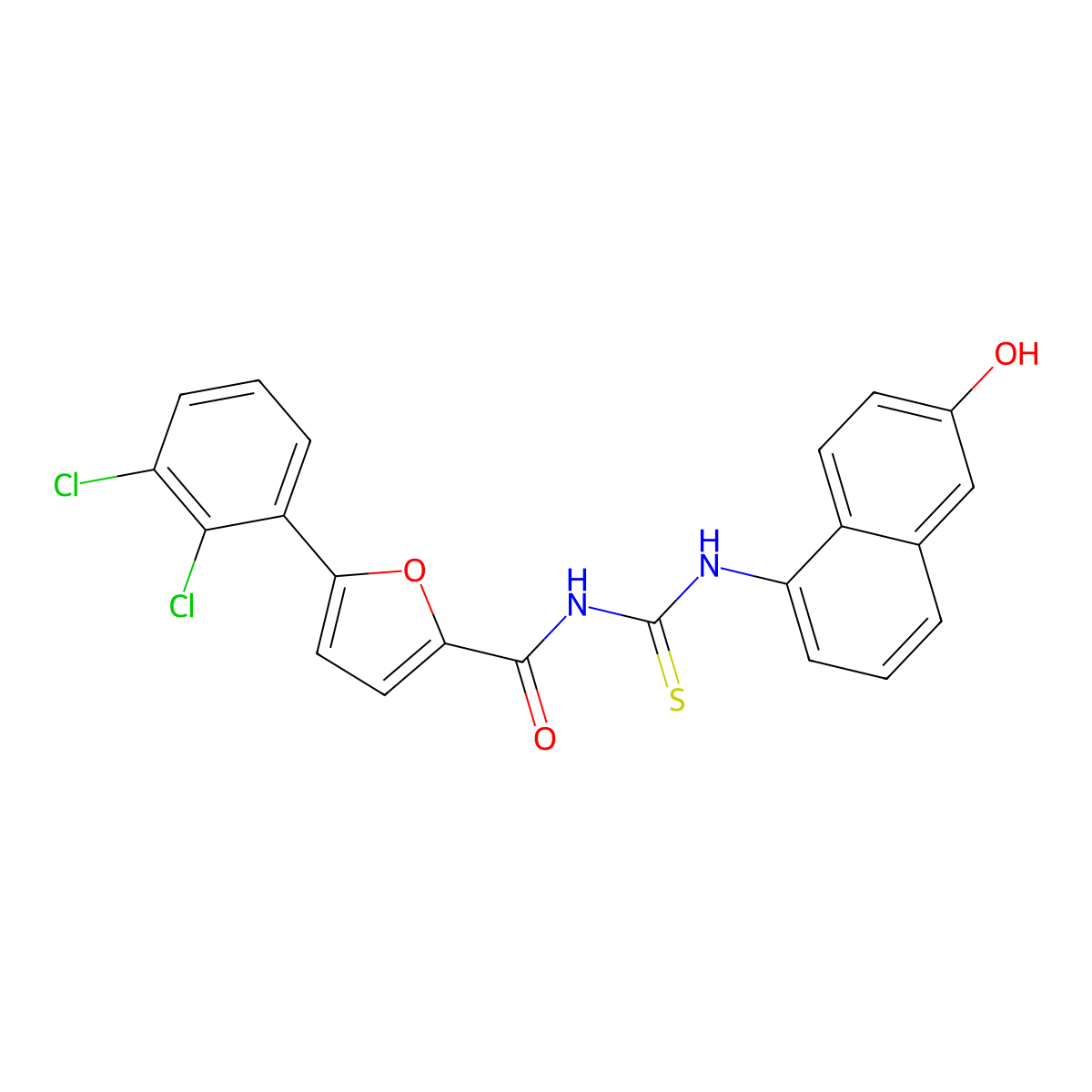 5-(2,3-dichlorophenyl)-N-[(6-hydroxynaphthalen-1-yl)carbamothioyl]furan-2-carboxamide molecular structure, CAS 825659-23-2