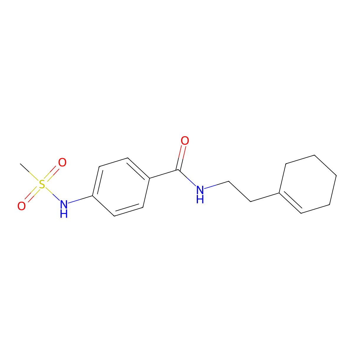 N-[2-(cyclohexen-1-yl)ethyl]-4-(methanesulfonamido)benzamide molecular structure, CAS 825659-25-4