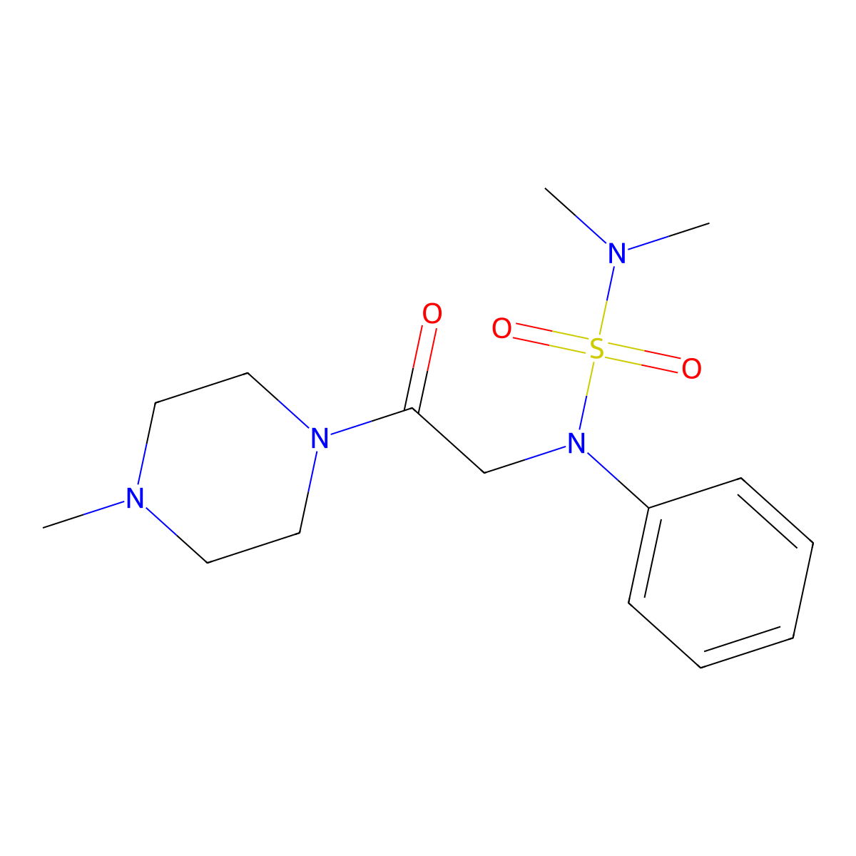 2-[N-(dimethylsulfamoyl)anilino]-1-(4-methylpiperazin-1-yl)ethanone molecular structure, CAS 825659-34-5