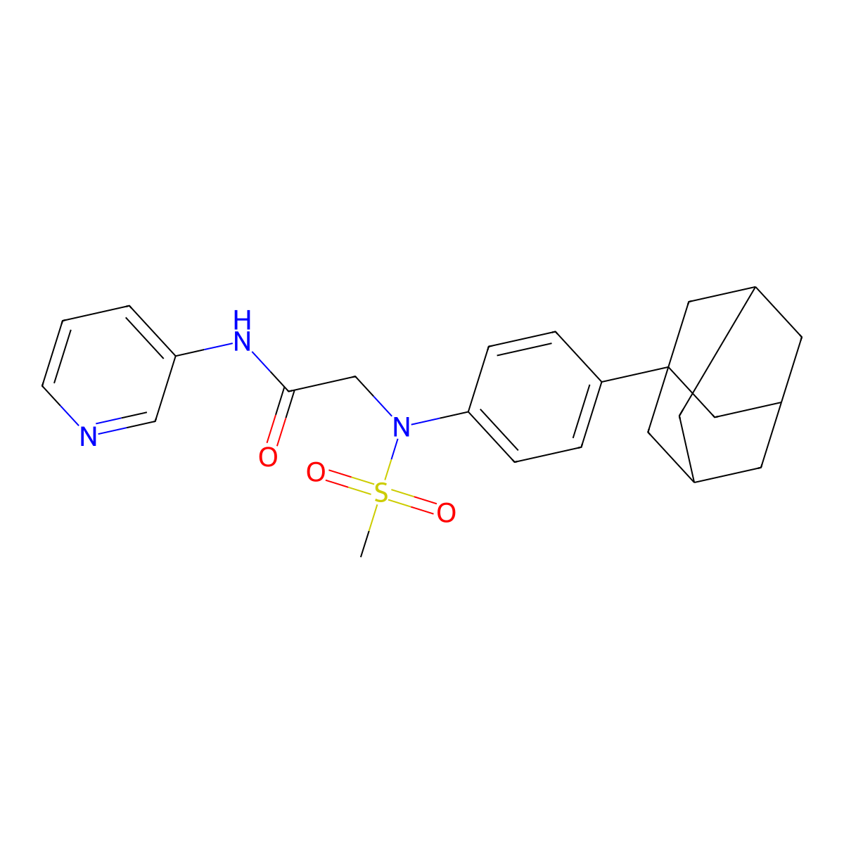 2-[4-(1-adamantyl)-N-methylsulfonylanilino]-N-pyridin-3-ylacetamide molecular structure, CAS 825659-58-3