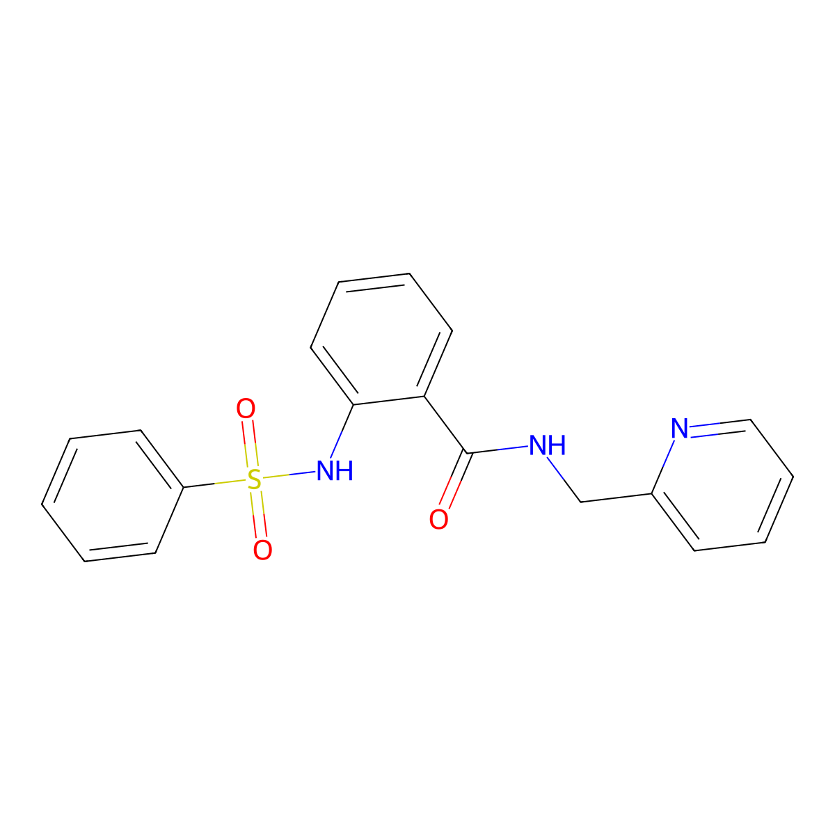 2-(benzenesulfonamido)-N-(pyridin-2-ylmethyl)benzamide molecular structure, CAS 825659-62-9