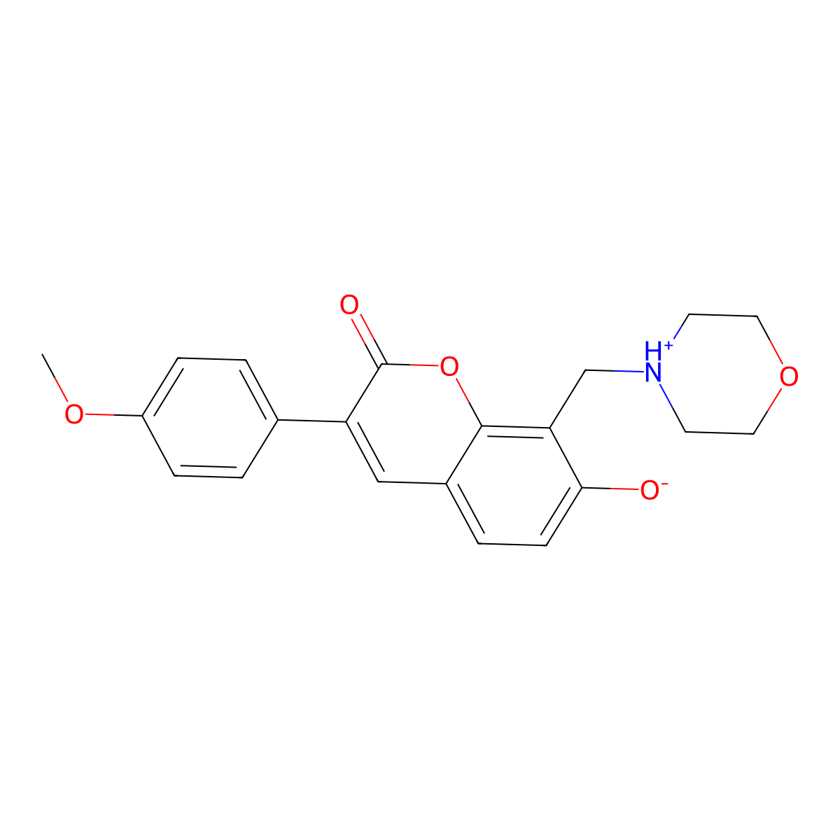 7-Hydroxy-3-(4-methoxyphenyl)-8-(morpholin-4-ylmethyl)chromen-2-one molecular structure, CAS 825659-90-3