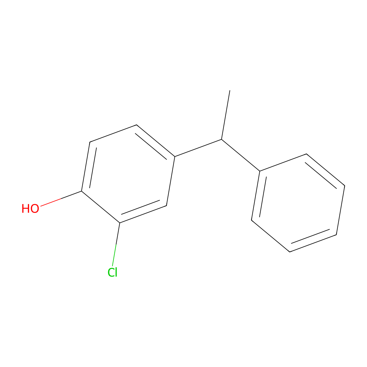 2-Chloro-4-(1-phenylethyl)phenol molecular structure, CAS 82566-19-6