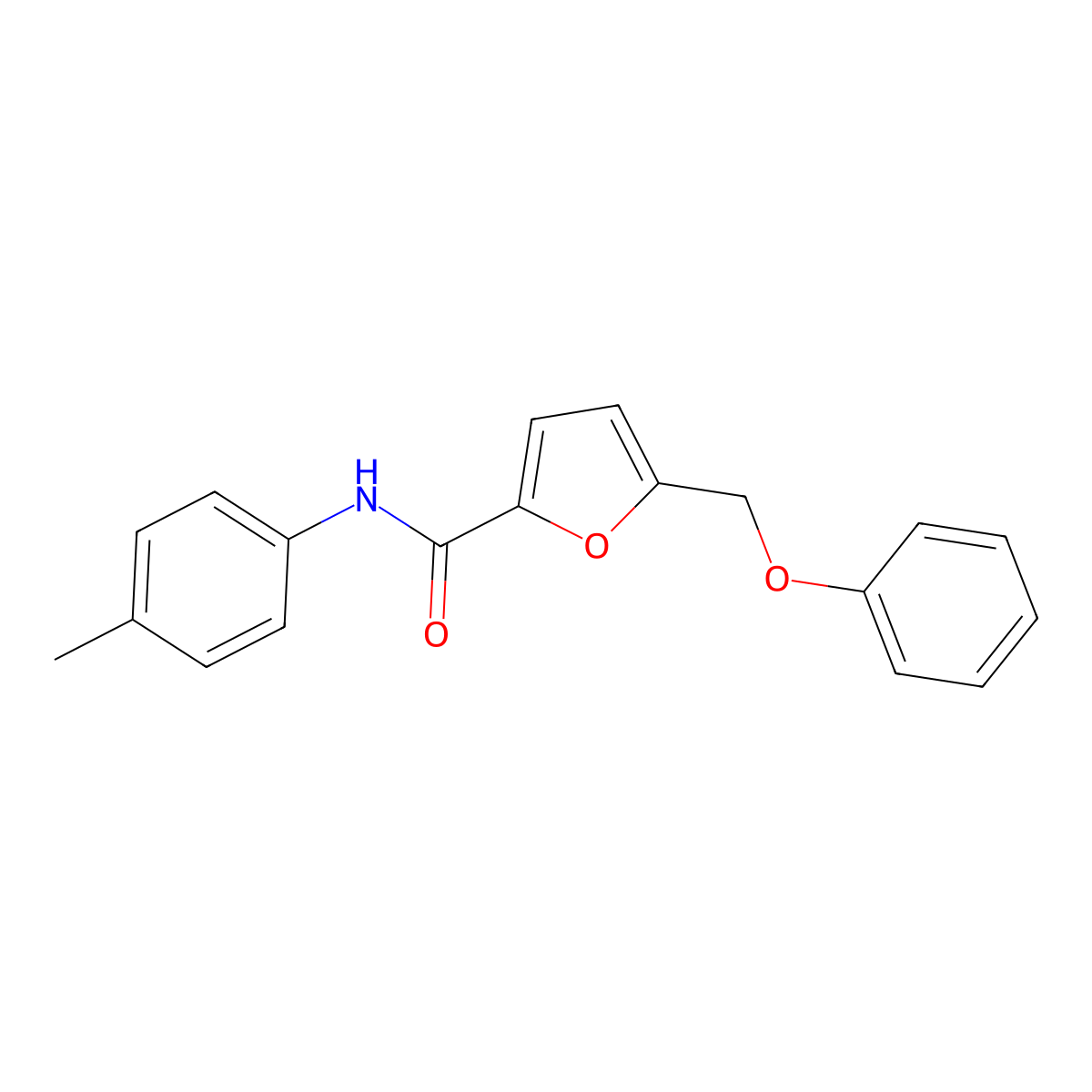 N-(4-methylphenyl)-5-(phenoxymethyl)furan-2-carboxamide molecular structure, CAS 825660-99-9