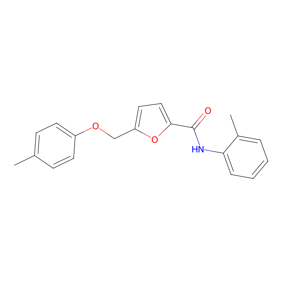 5-[(4-methylphenoxy)methyl]-N-(2-methylphenyl)furan-2-carboxamide molecular structure, CAS 825661-02-7