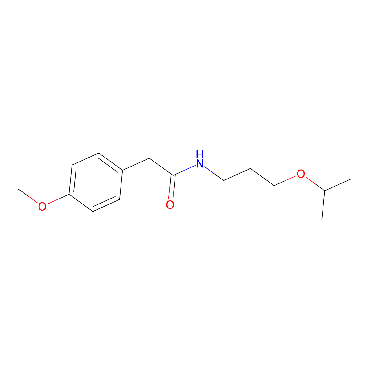 2-(4-methoxyphenyl)-N-[3-(propan-2-yloxy)propyl]acetamide molecular structure, CAS 825661-31-2