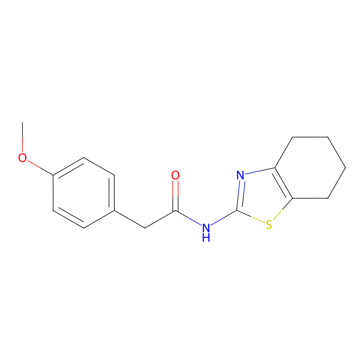 2-(4-methoxyphenyl)-N-(4,5,6,7-tetrahydro-1,3-benzothiazol-2-yl)acetamide molecular structure, CAS 825662-85-9