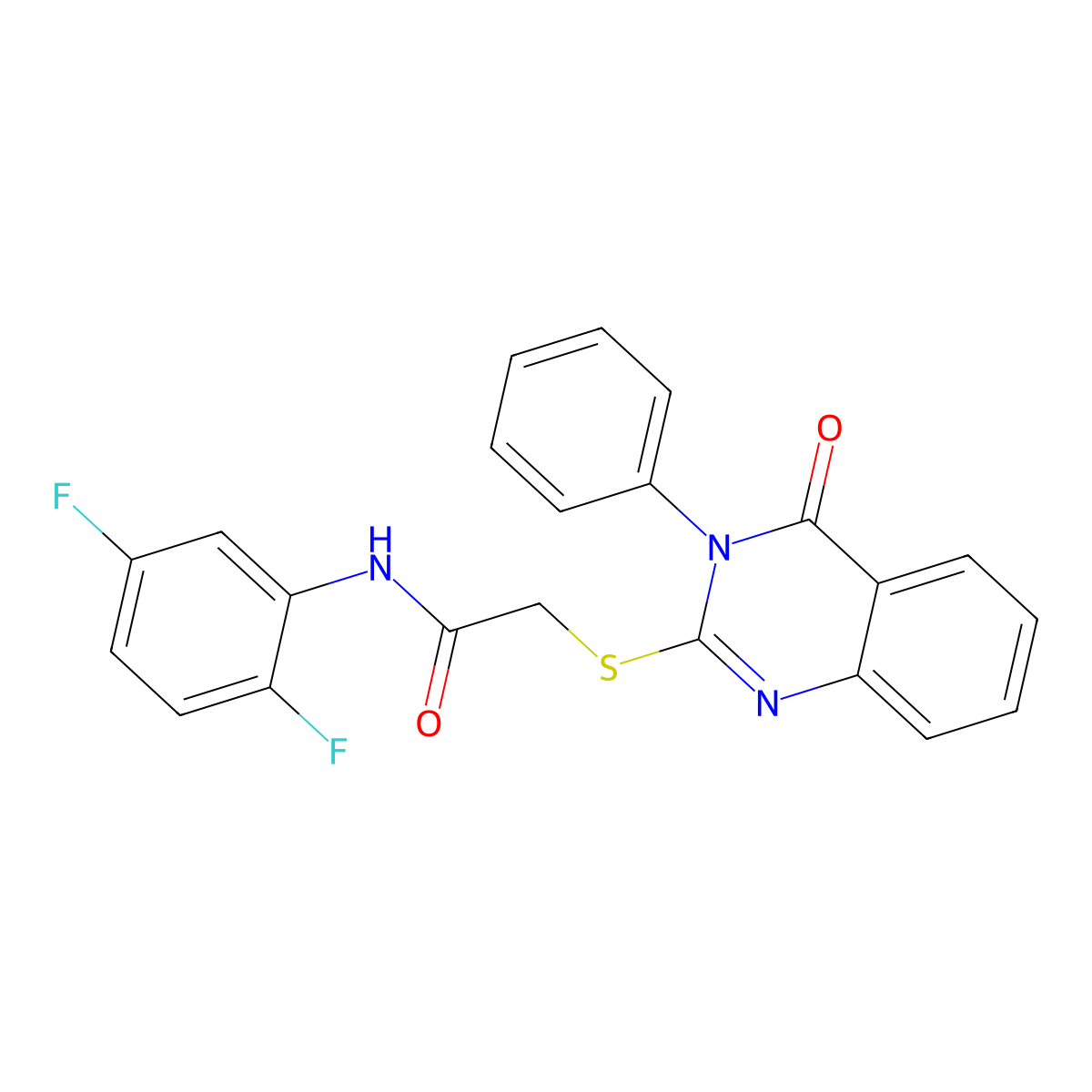 N-(2,5-difluorophenyl)-2-[(4-oxo-3-phenyl-3,4-dihydro-2-quinazolinyl)sulfanyl]acetamide molecular structure, CAS 825666-70-4