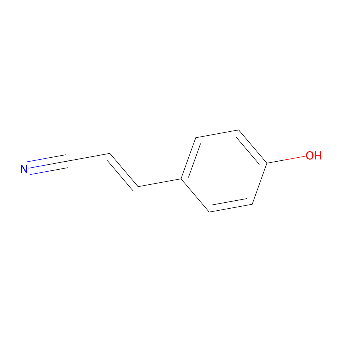 p-Hydroxycinnamonitrile molecular structure, CAS 82575-52-8