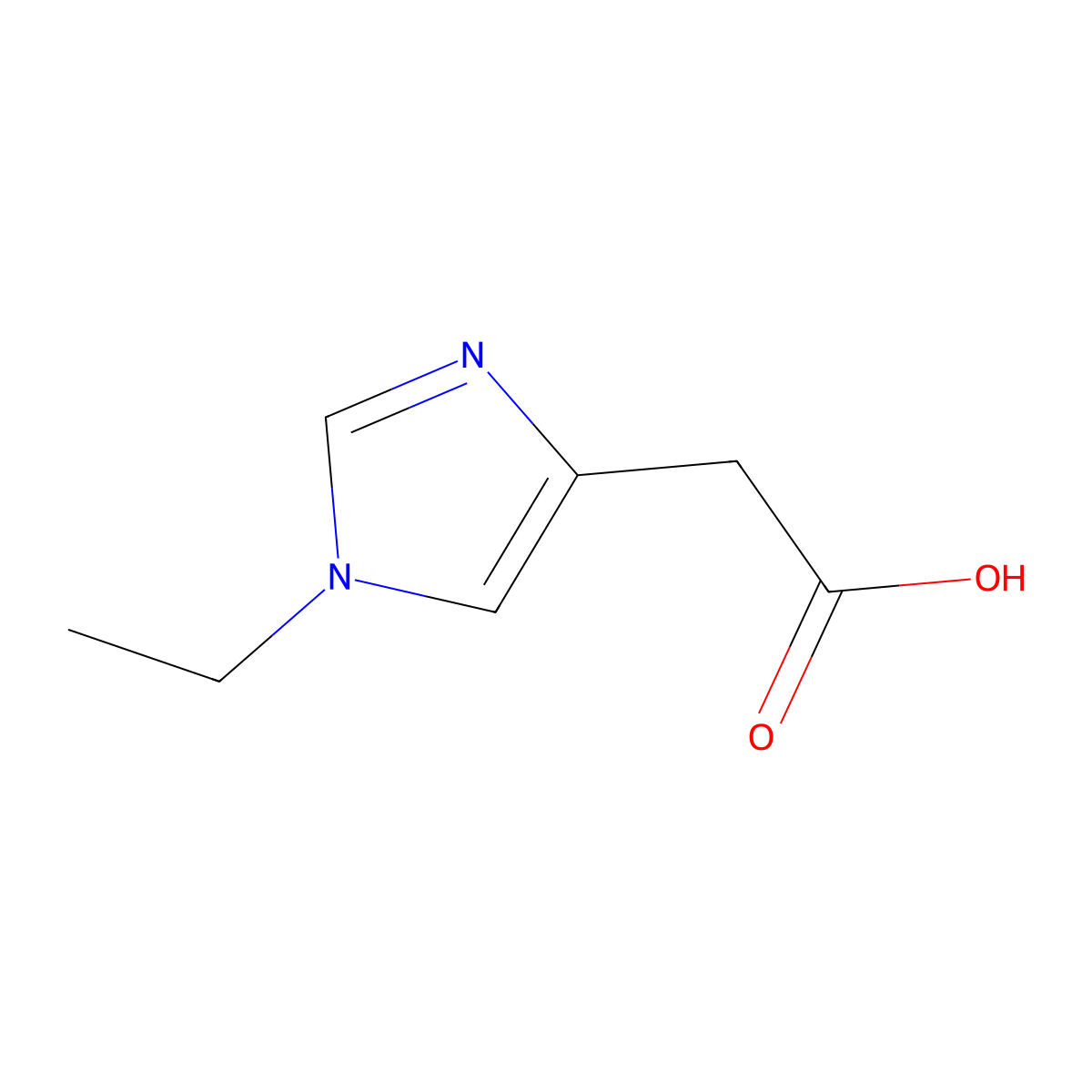 2-(1-ethyl-1H-imidazol-4-yl)acetic acid molecular structure, CAS 82576-49-6