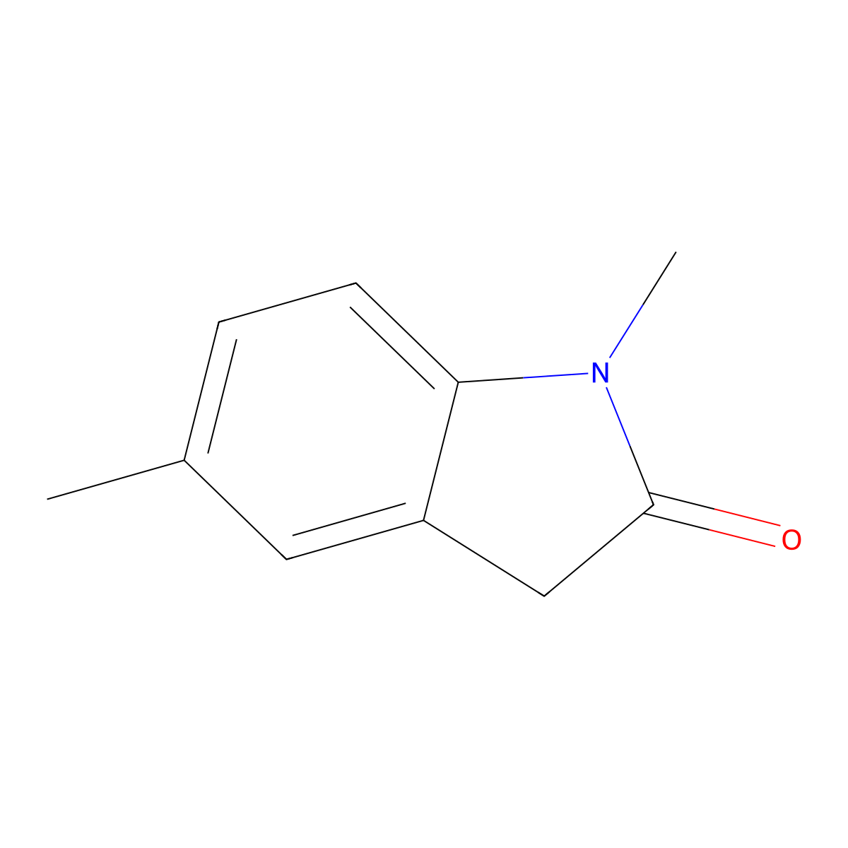 1,5-dimethyl-2,3-dihydro-1H-indol-2-one molecular structure, CAS 82577-43-3