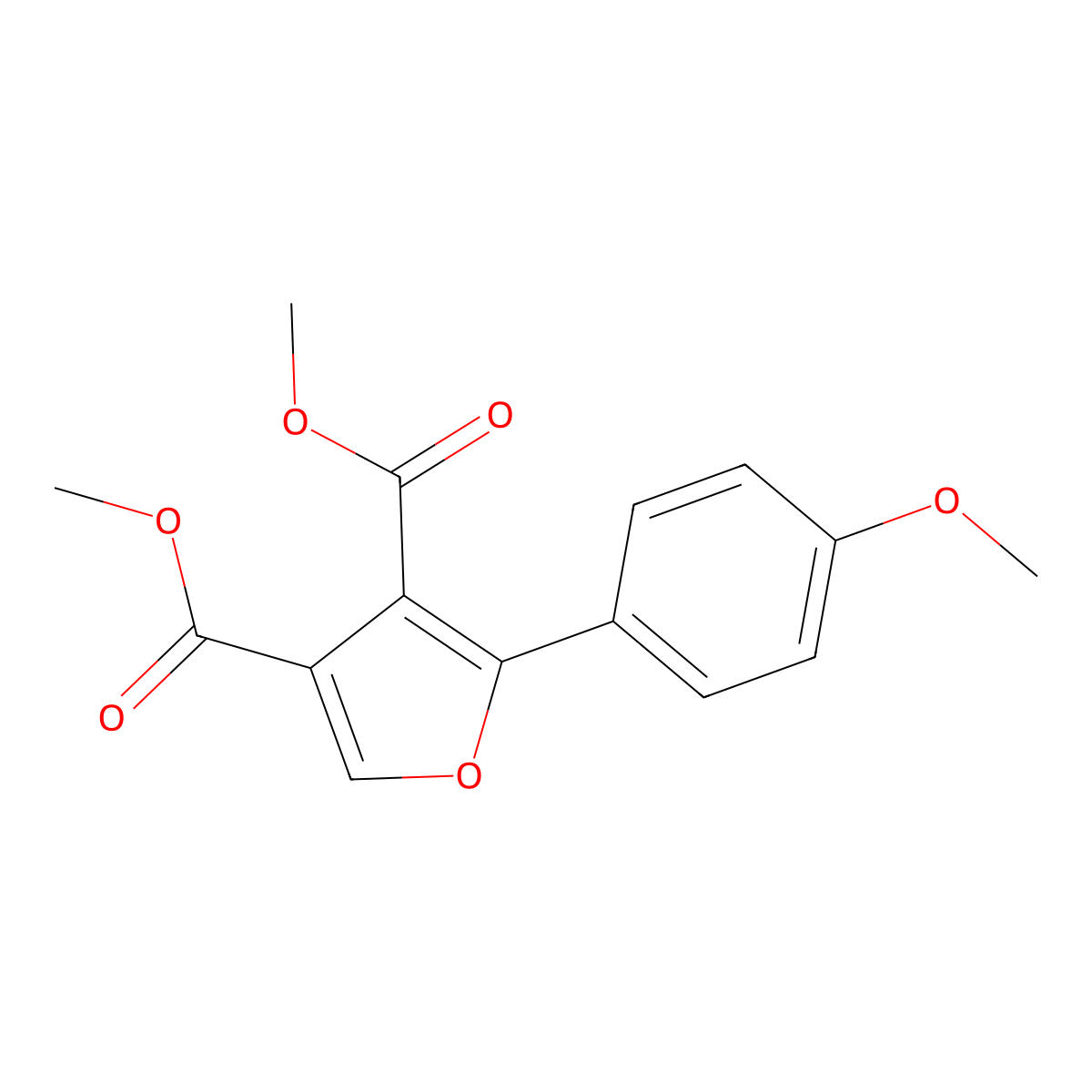 Dimethyl 2-(4-methoxyphenyl)furan-3,4-dicarboxylate molecular structure, CAS 82577-49-9