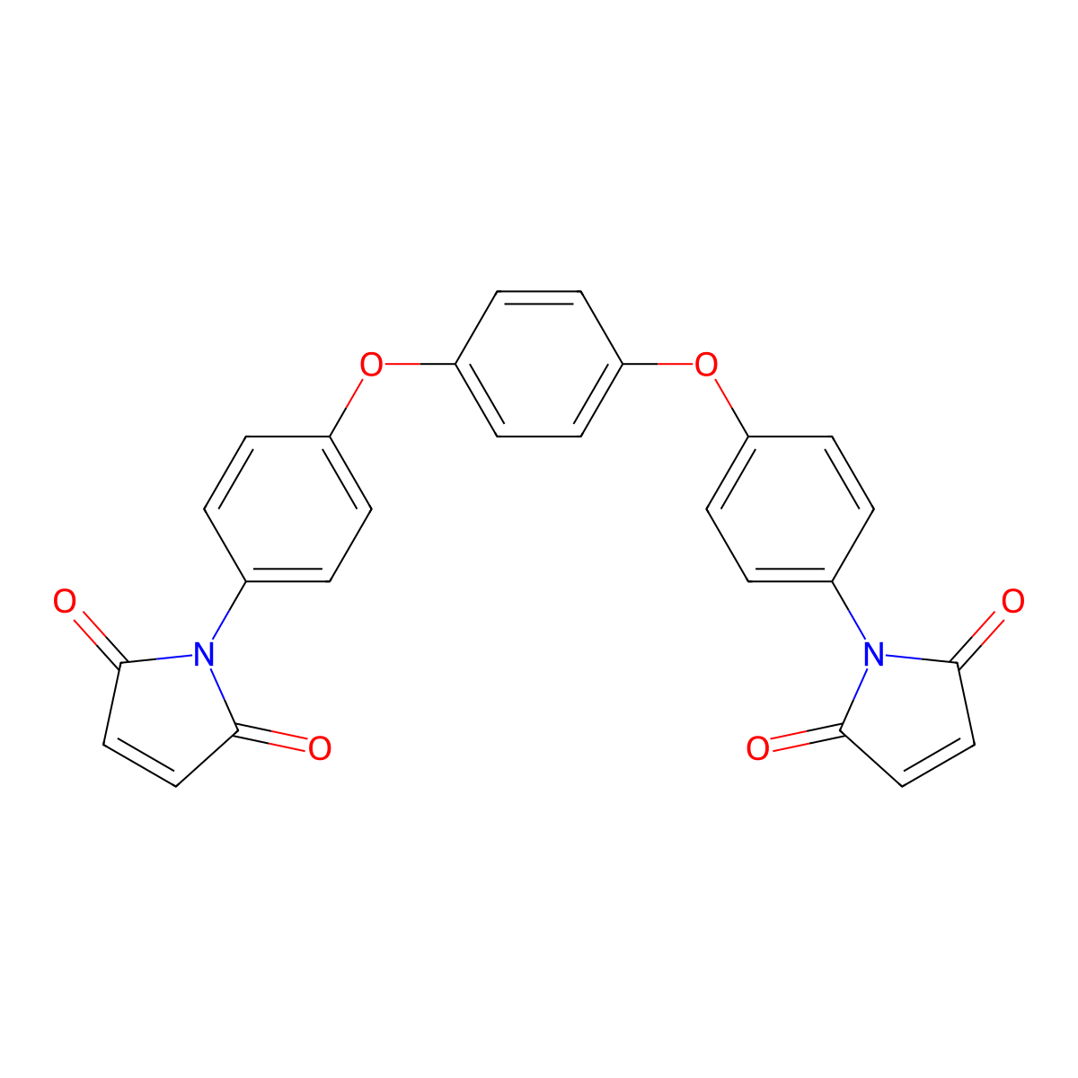 1,1'-((1,4-Phenylenebis(oxy))bis(4,1-phenylene))bis(1H-pyrrole-2,5-dione) molecular structure, CAS 82577-60-4