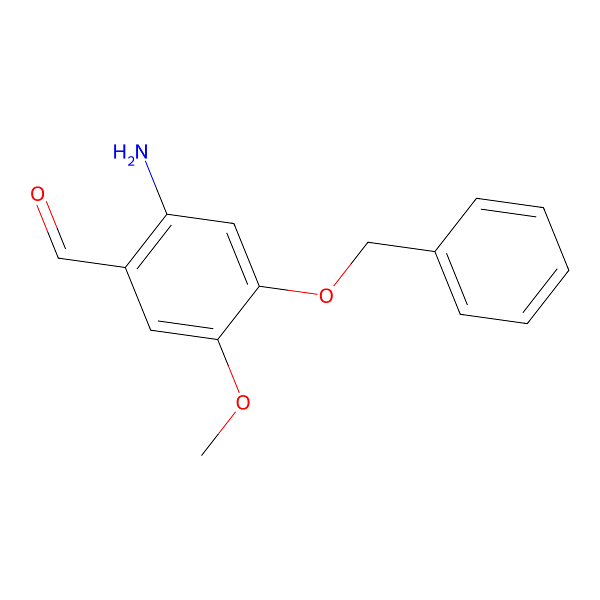 2-Amino-5-methoxy-4-(phenylmethoxy)benzaldehyde molecular structure, CAS 82583-95-7