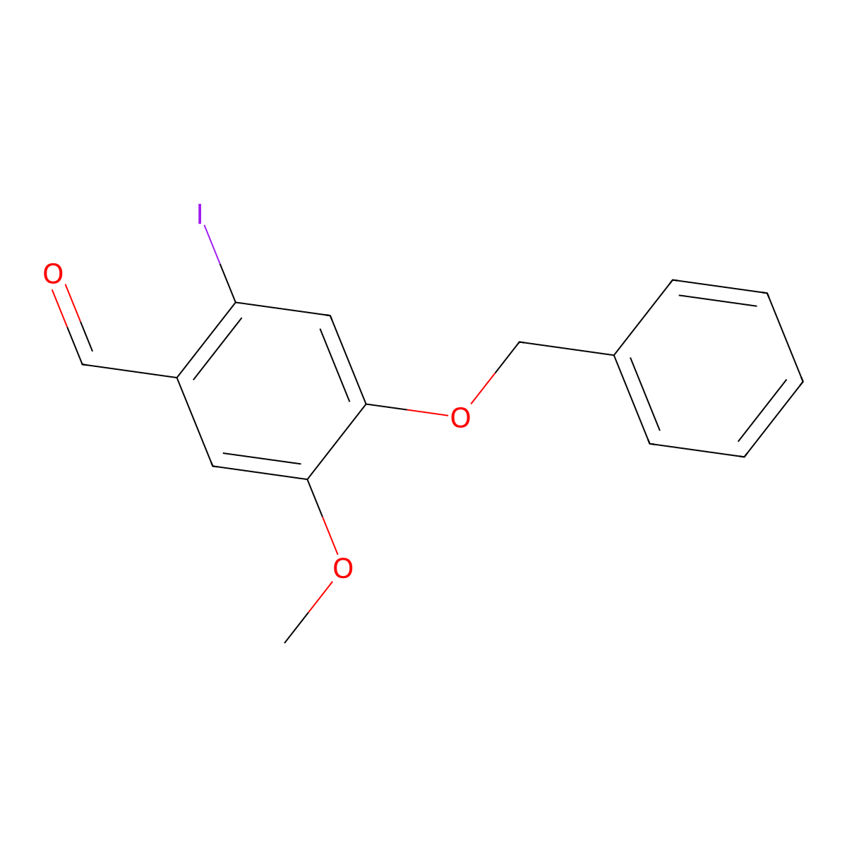 4-Benzyloxy-2-iodo-5-methoxybenzaldehyde molecular structure, CAS 82583-97-9