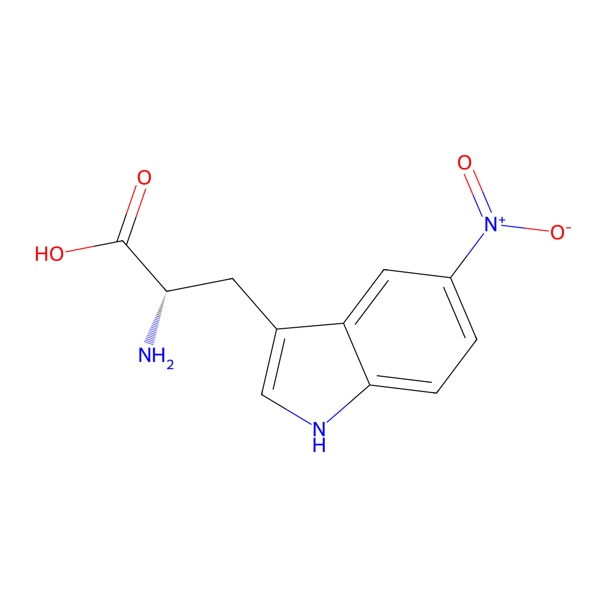 (S)-2-Amino-3-(5-nitro-1H-indol-3-yl)propanoic acid molecular structure, CAS 82584-46-1