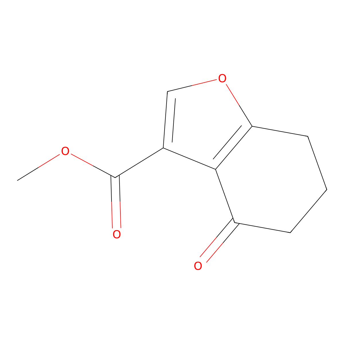 Methyl 4-oxo-4,5,6,7-tetrahydro-1-benzofuran-3-carboxylate molecular structure, CAS 82584-78-9
