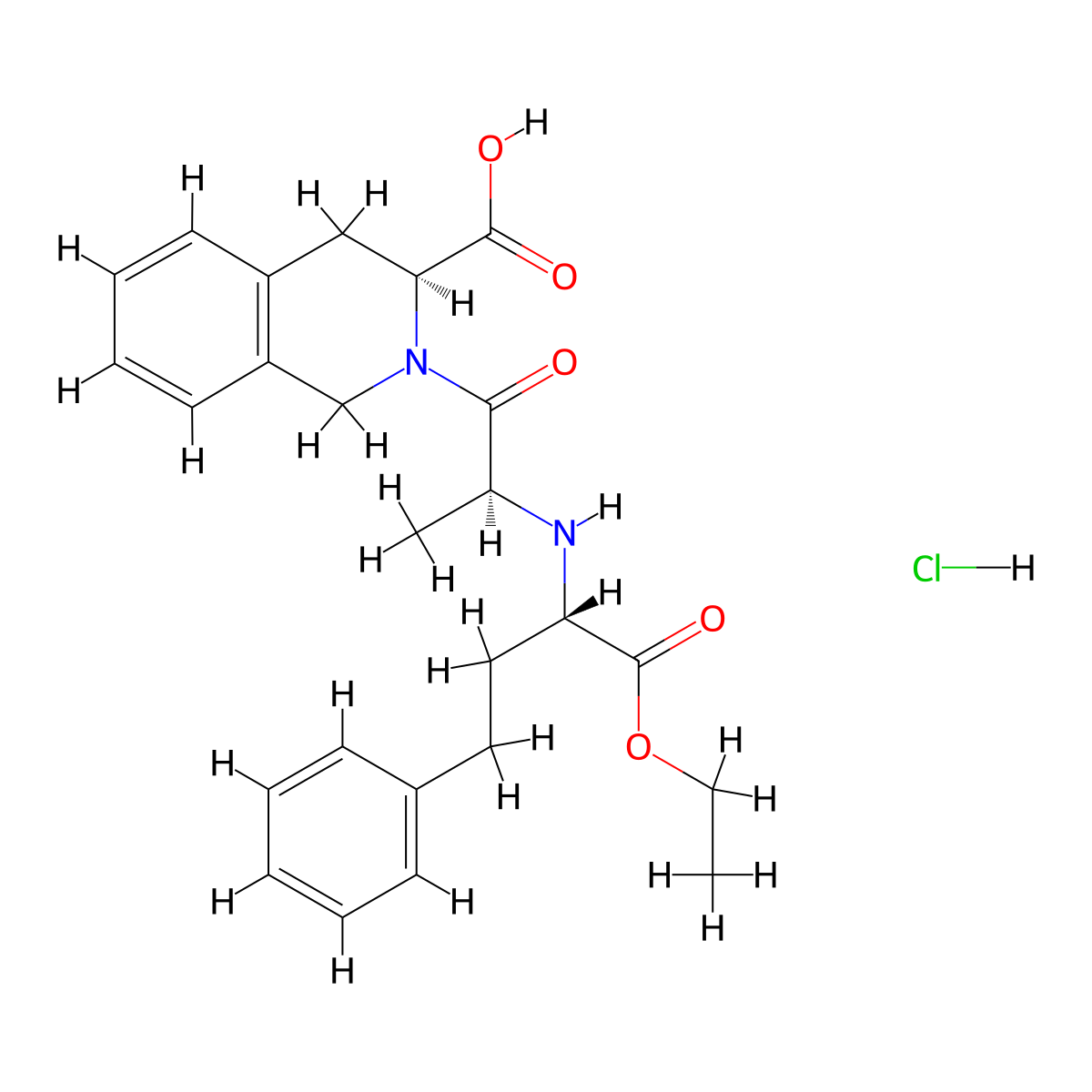 Quinapril Hydrochloride molecular structure, CAS 82586-55-8