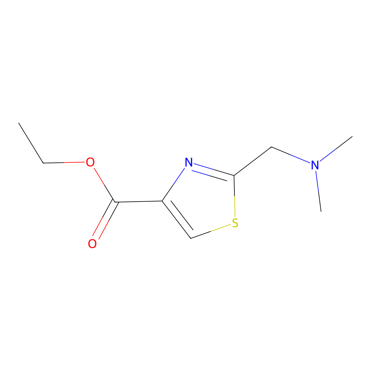 Ethyl 2-((dimethylamino)methyl)thiazole-4-carboxylate molecular structure, CAS 82586-66-1