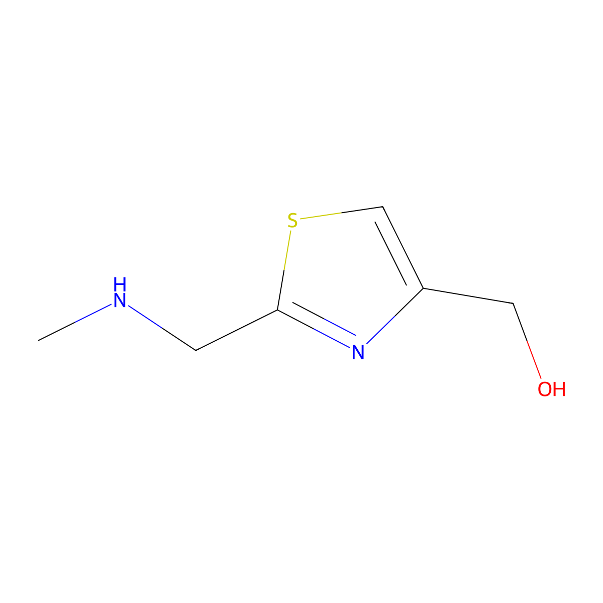 (2-[(Methylamino)methyl]-1,3-thiazol-4-YL)methanol molecular structure, CAS 82586-69-4