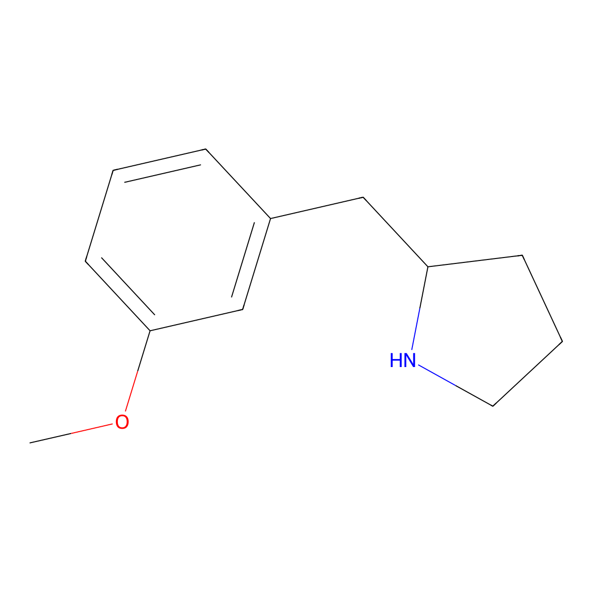 2-[(3-Methoxyphenyl)methyl]pyrrolidine molecular structure, CAS 82589-41-1