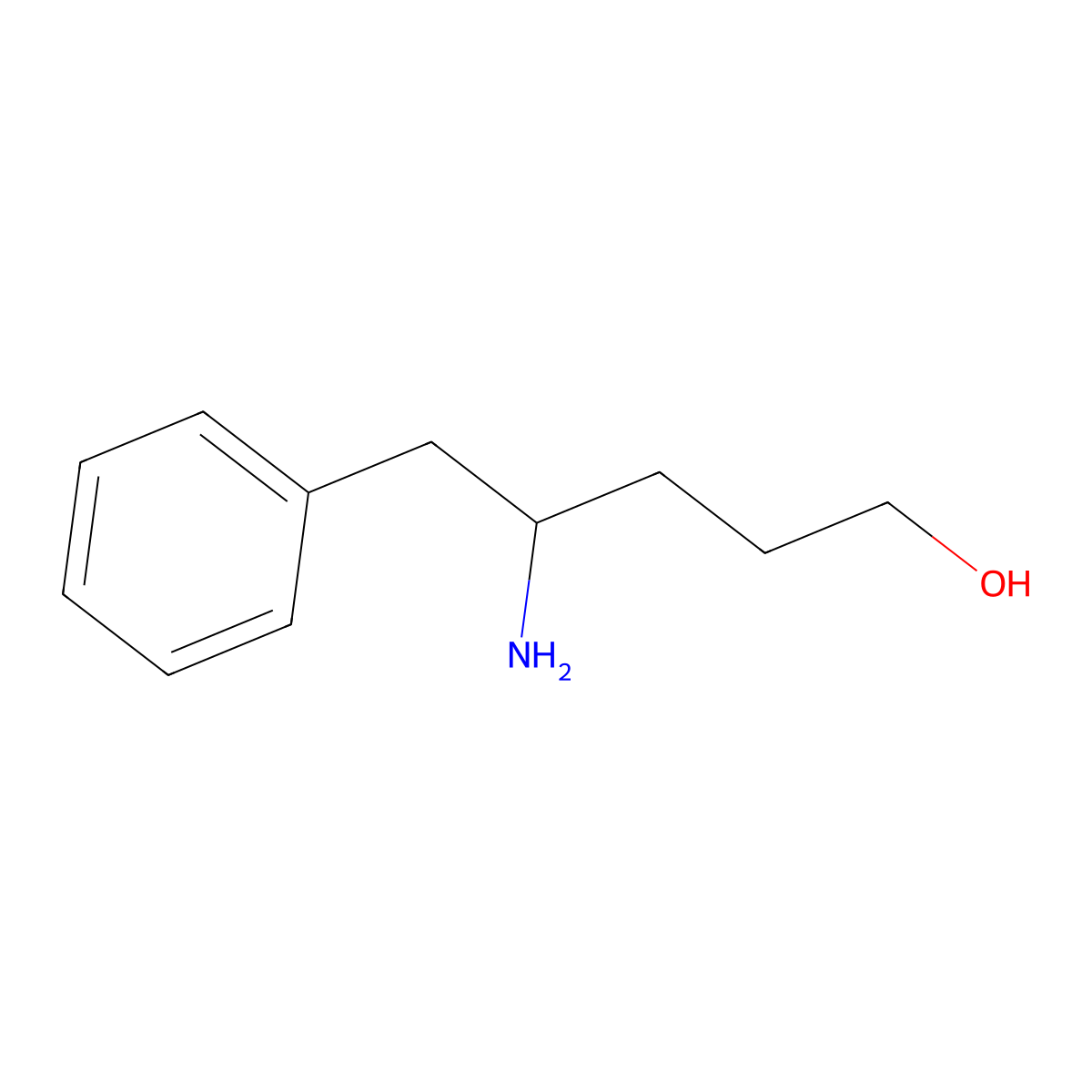 Benzenepentanol, delta-amino- molecular structure, CAS 82590-43-0