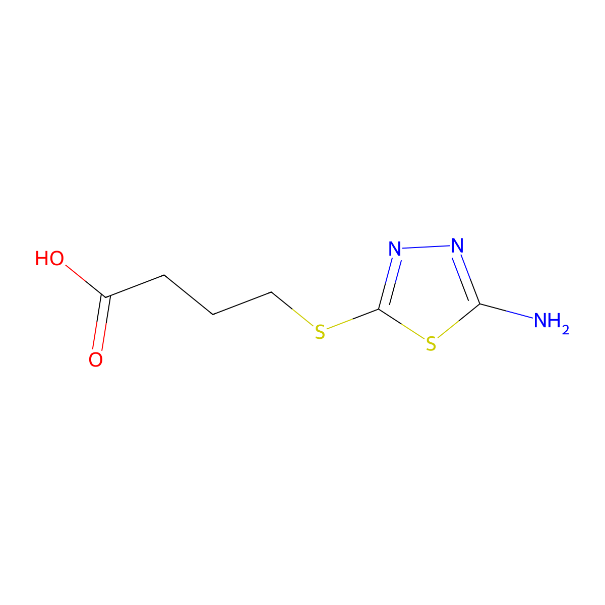 4-[(5-Amino-1,3,4-thiadiazol-2-yl)sulfanyl]butanoic acid molecular structure, CAS 82593-10-0