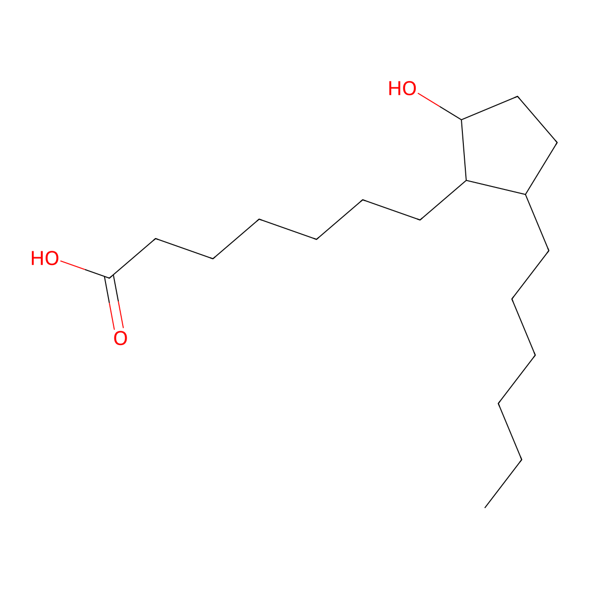 7-(2-Hexyl-5-hydroxycyclopentyl)heptanoic acid molecular structure, CAS 82598-17-2