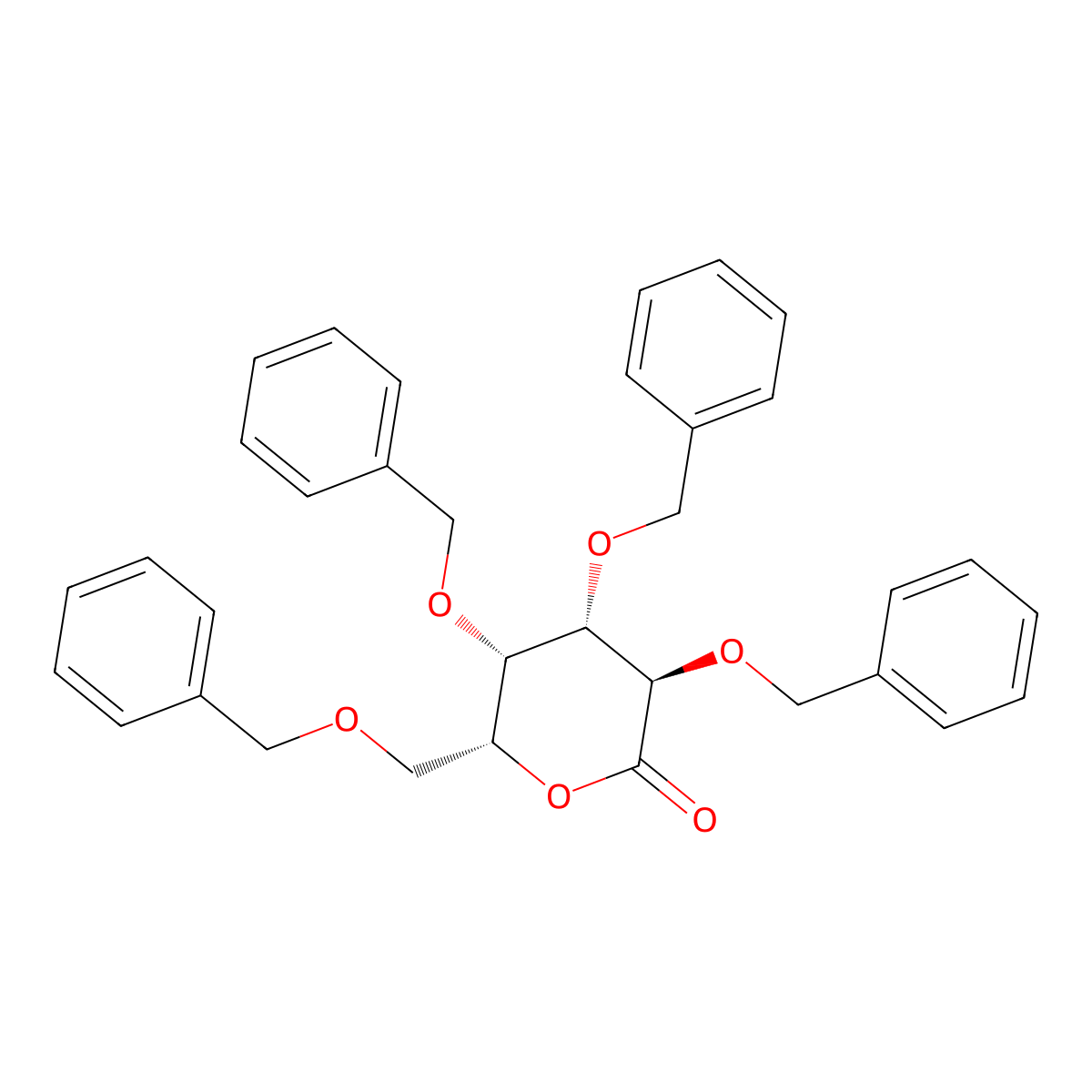 2,3,4,6-Tetra-O-benzyl-D-galactono-1,5-lactone molecular structure, CAS 82598-84-3