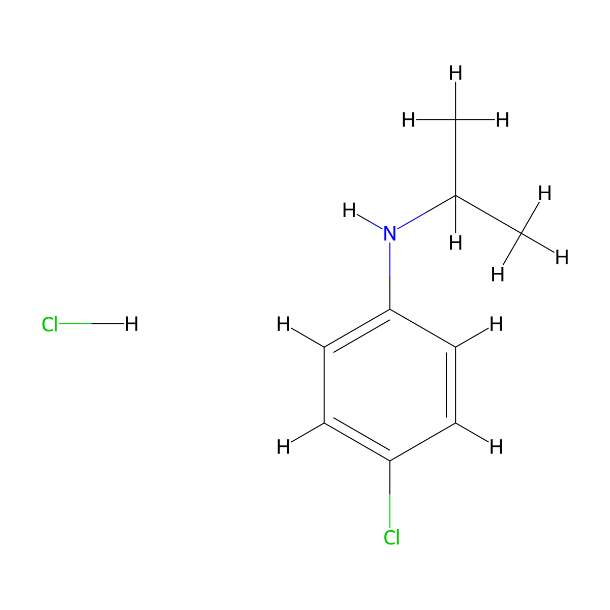 4-chloro-N-(propan-2-yl)aniline hydrochloride molecular structure, CAS 826-22-2