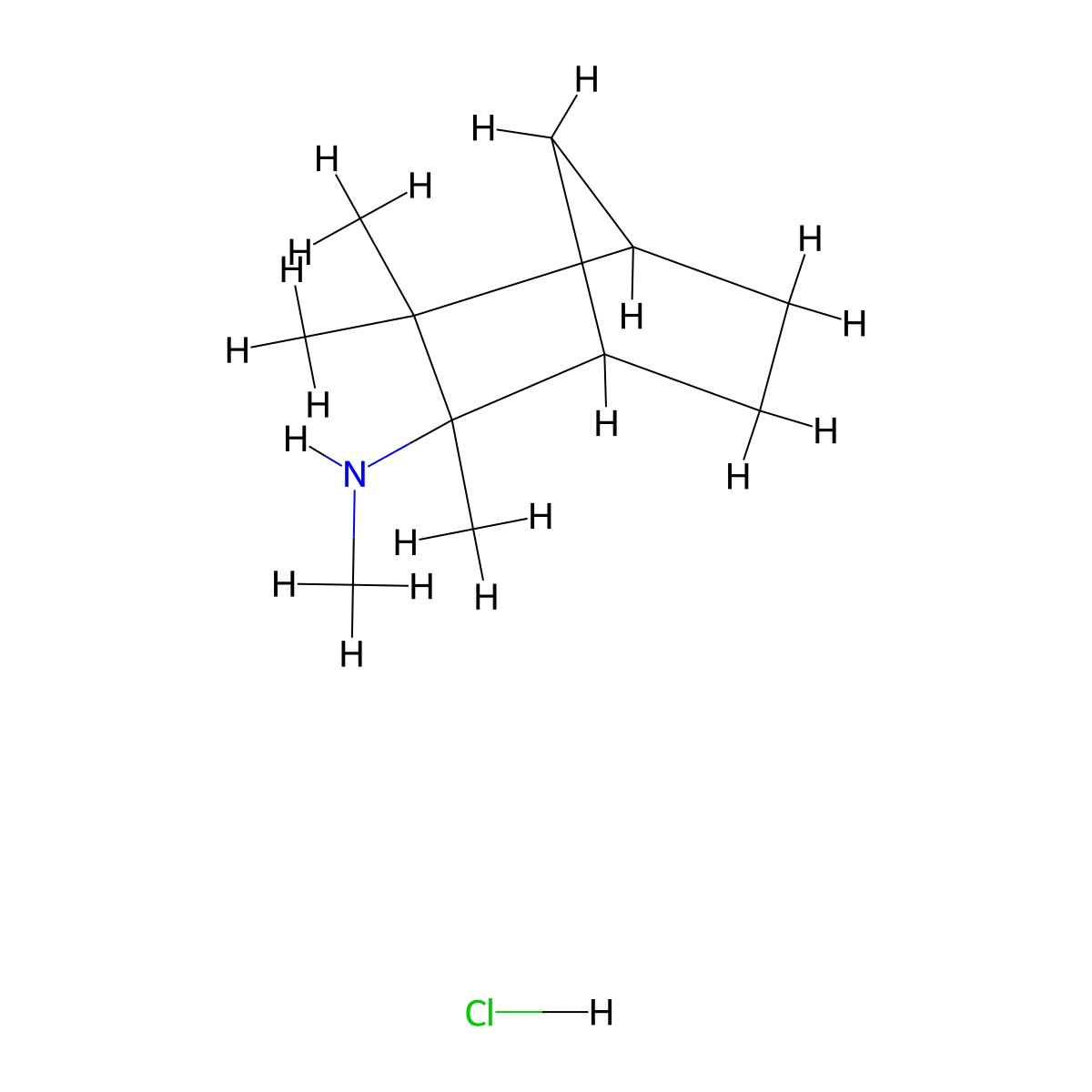 Mecamylamine Hydrochloride molecular structure, CAS 826-39-1