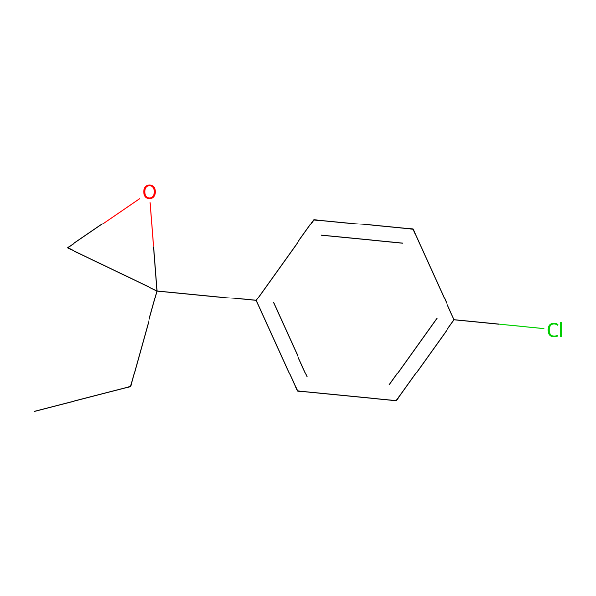 2-(4-Chlorophenyl)-2-ethyloxirane molecular structure, CAS 826-43-7