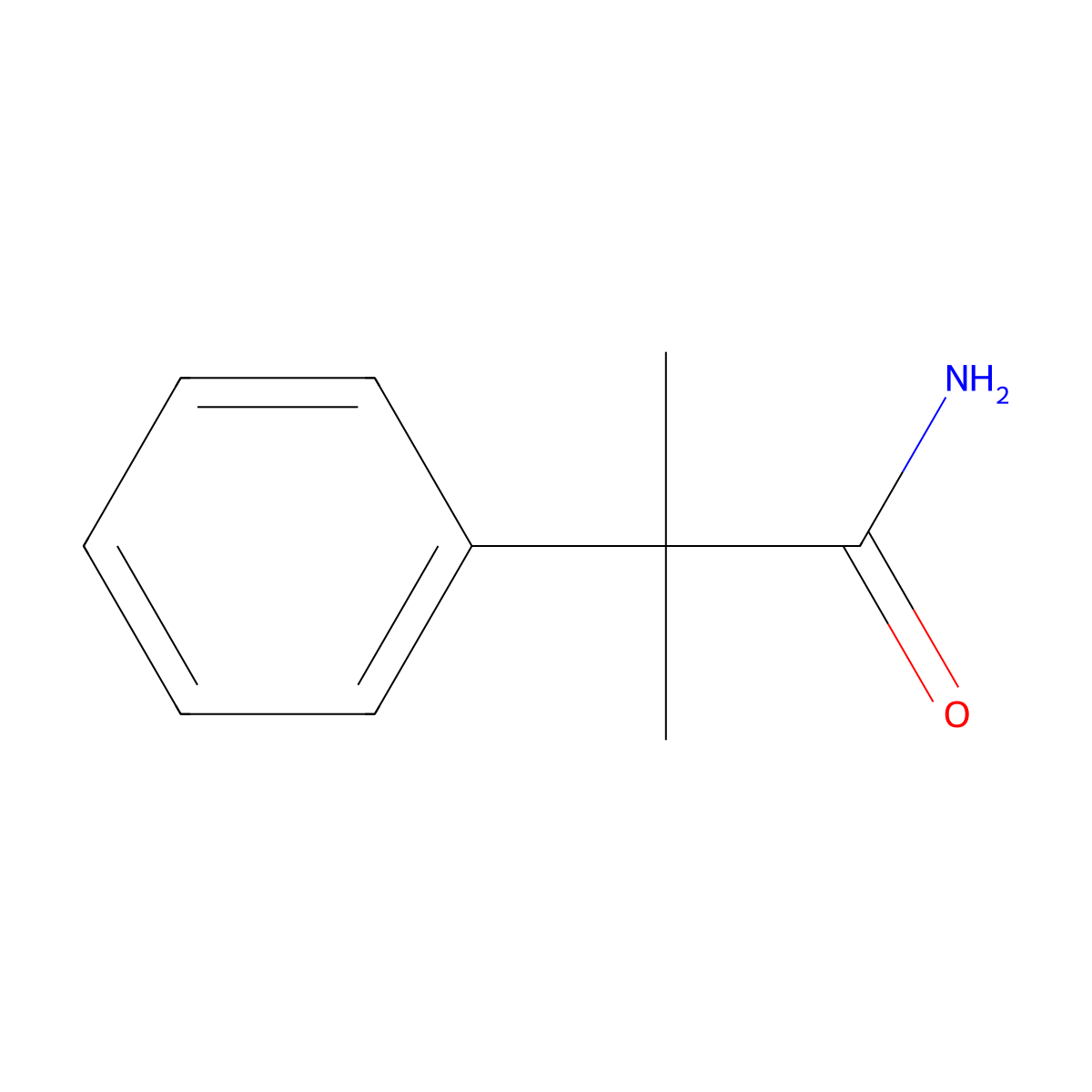 2-Methyl-2-phenylpropanamide molecular structure, CAS 826-54-0