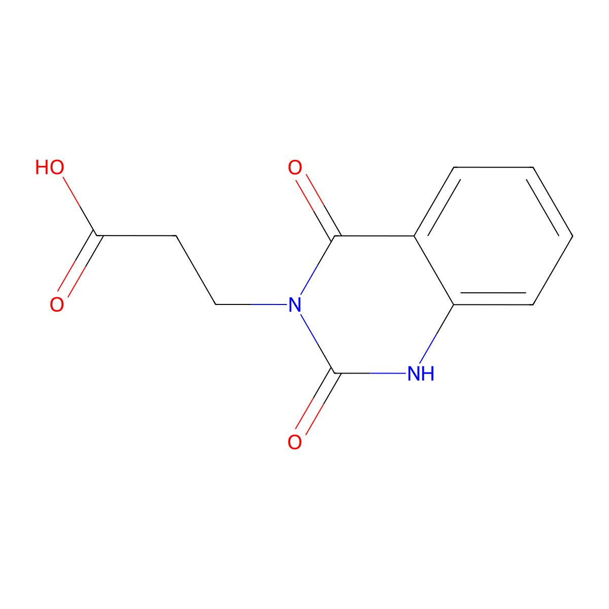 3-(2,4-dioxo-1,4-dihydroquinazolin-3(2H)-yl)propanoic acid molecular structure, CAS 82603-63-2