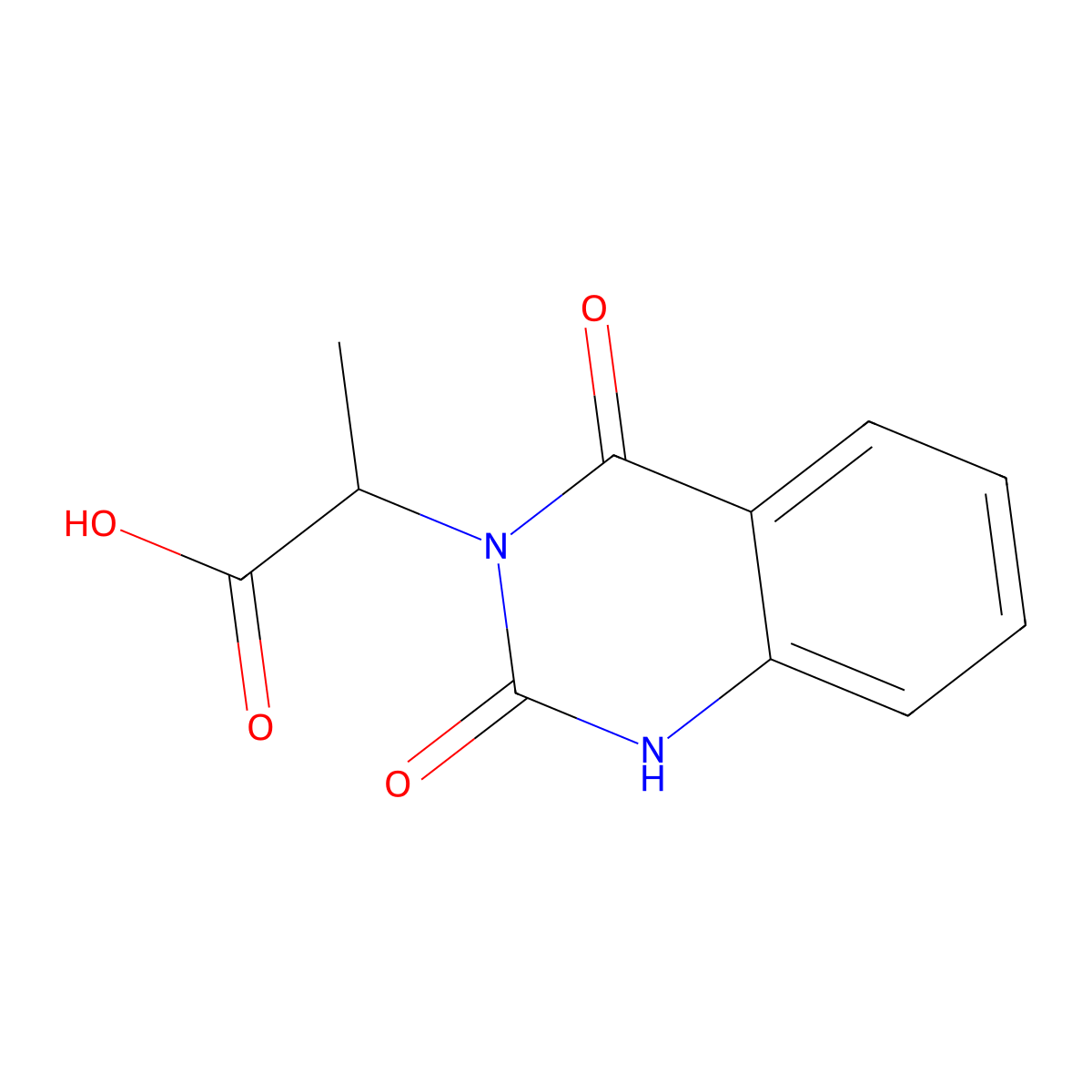 2-(2,4-dioxo-1,4-dihydroquinazolin-3(2H)-yl)propanoic acid molecular structure, CAS 82603-65-4